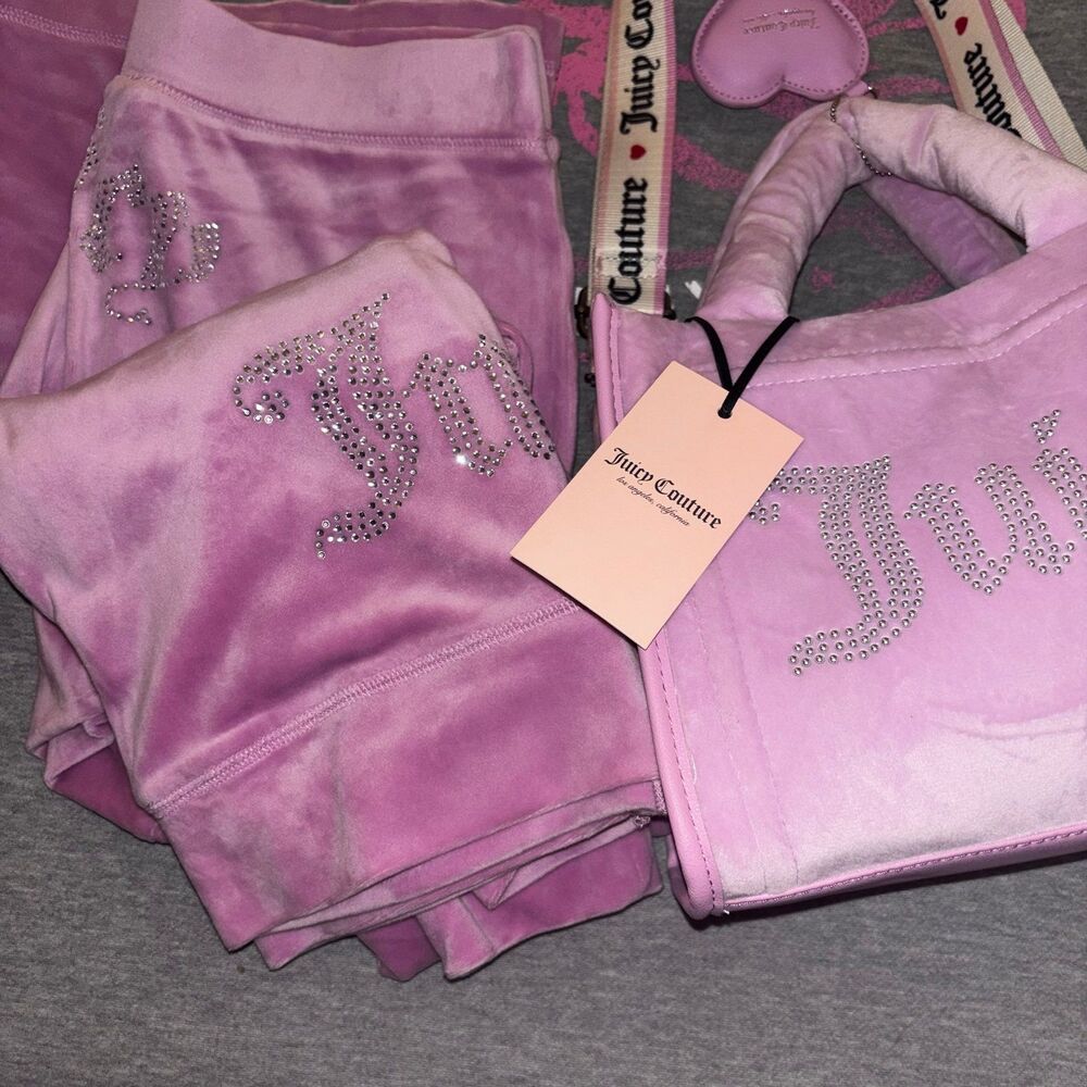 Juicy Couture Extra Spender Mini Tote Fondant Pink Velvet Handbag Crossbody - Picture 11 of 11